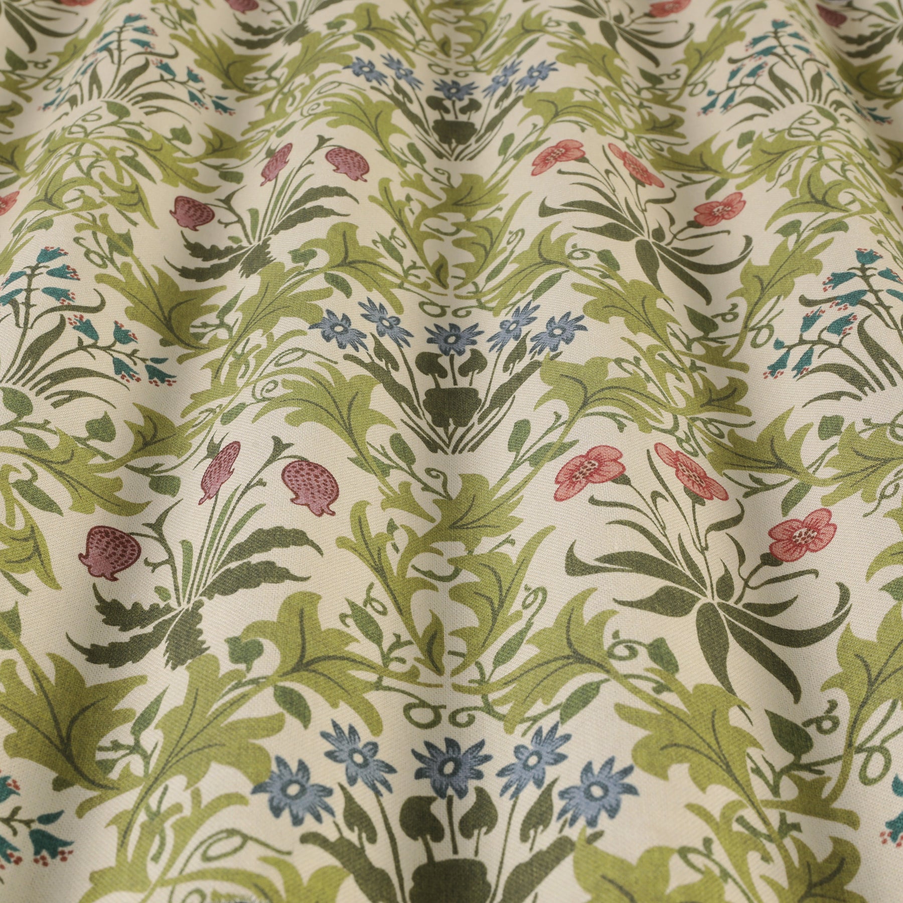 William Morris Celandine Made To Measure Roman Blind Blush Blue