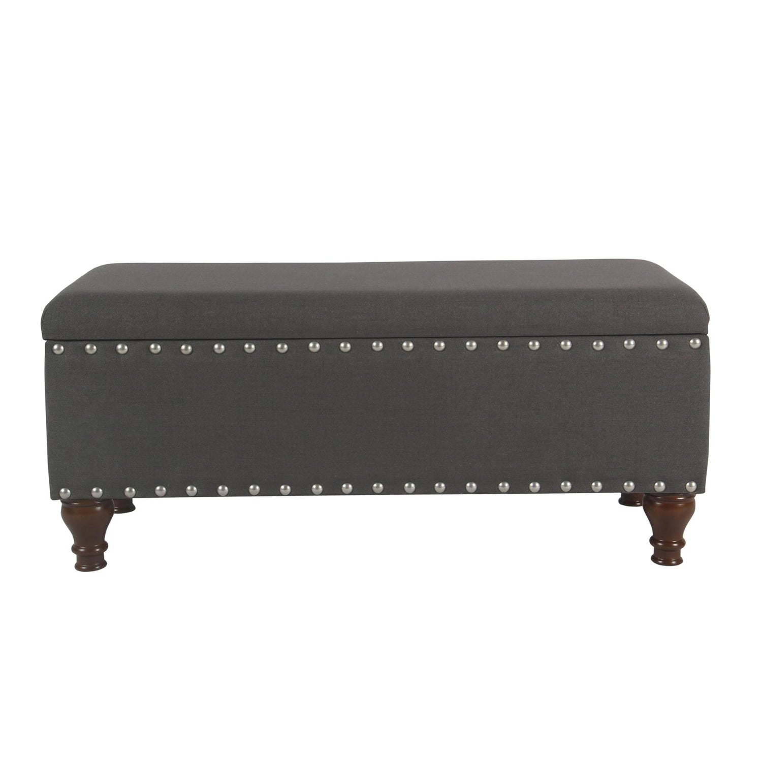 Chelsea Storage Ottoman Bench Charcoal Chrome