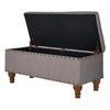Chelsea Storage Ottoman Bench Grey Brass