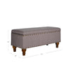 Chelsea Storage Ottoman Bench Grey Brass