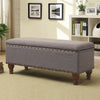 Chelsea Storage Ottoman Bench Grey Brass
