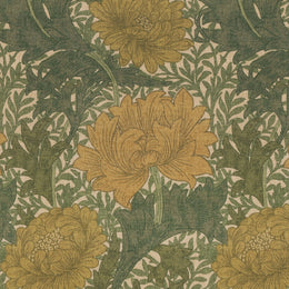 William Morris Chrysanthemum Fabric Ochre