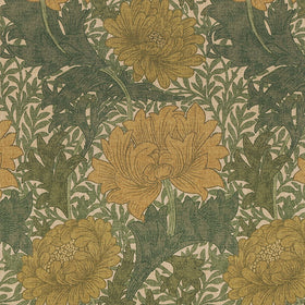 William Morris Chrysanthemum Fabric Ochre