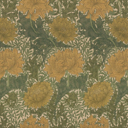 William Morris Chrysanthemum Fabric Ochre