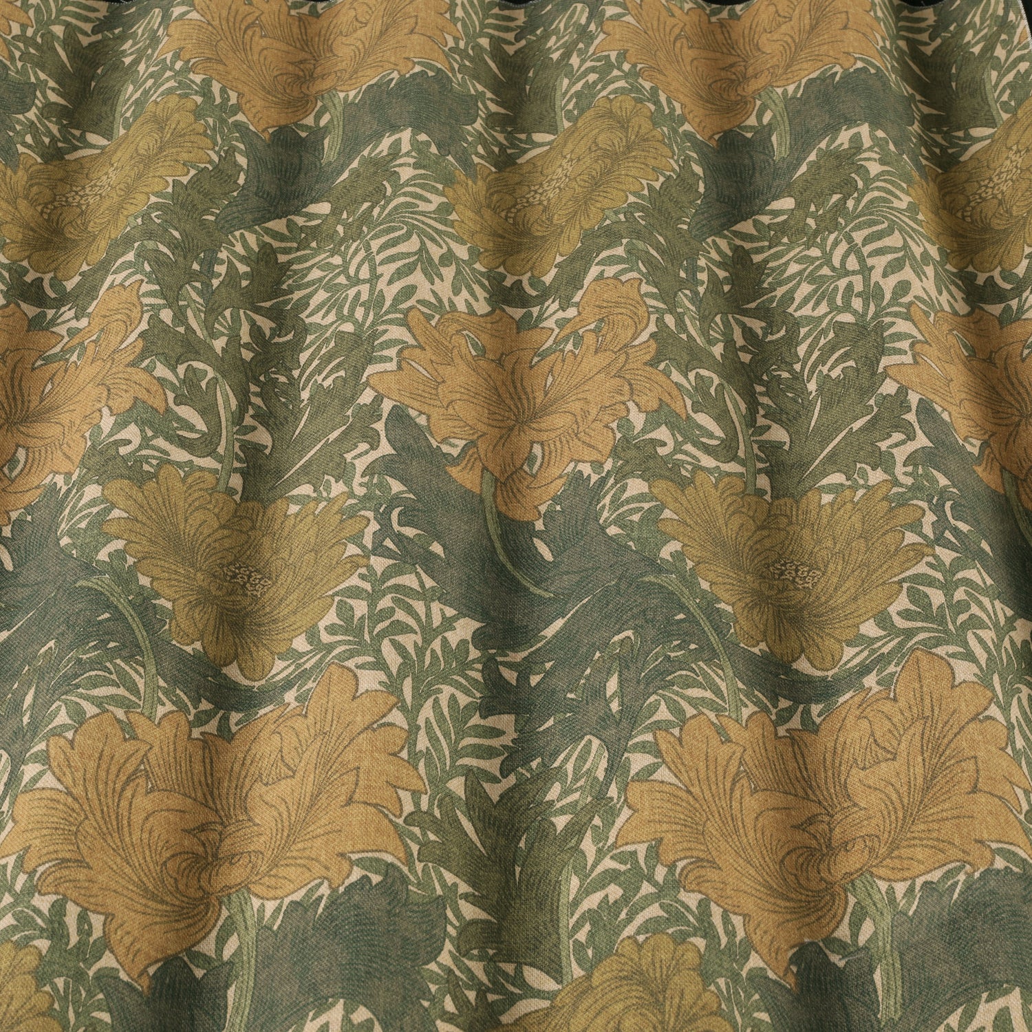 William Morris Chrysanthemum Made To Measure Roman Blind Ochre