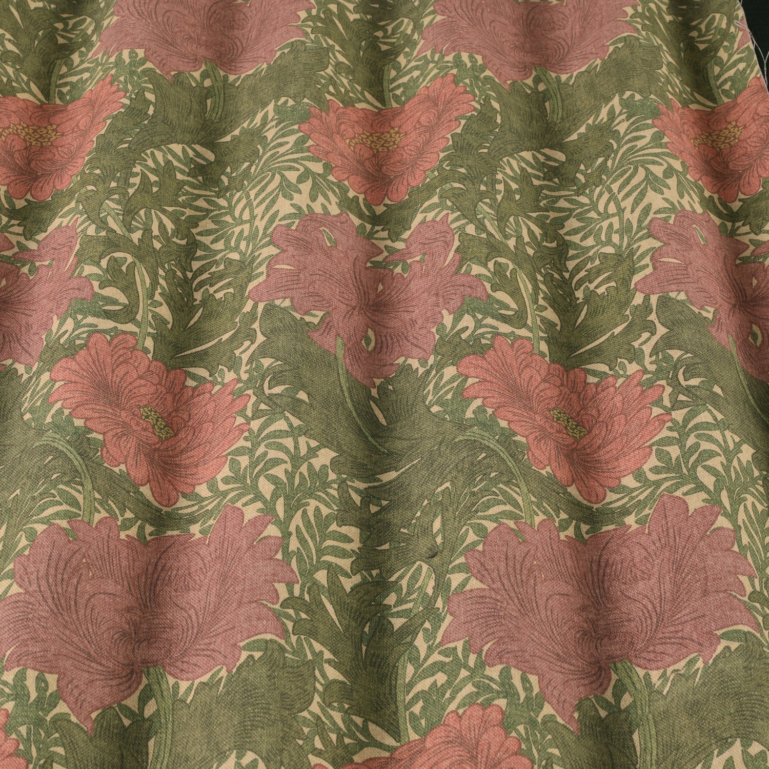 William Morris Chrysanthemum Made To Measure Curtains Pink