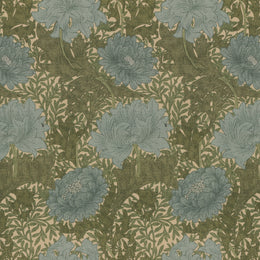 William Morris Chrysanthemum Fabric Blue