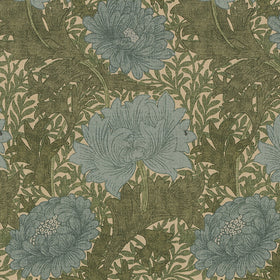 William Morris Chrysanthemum Fabric Blue