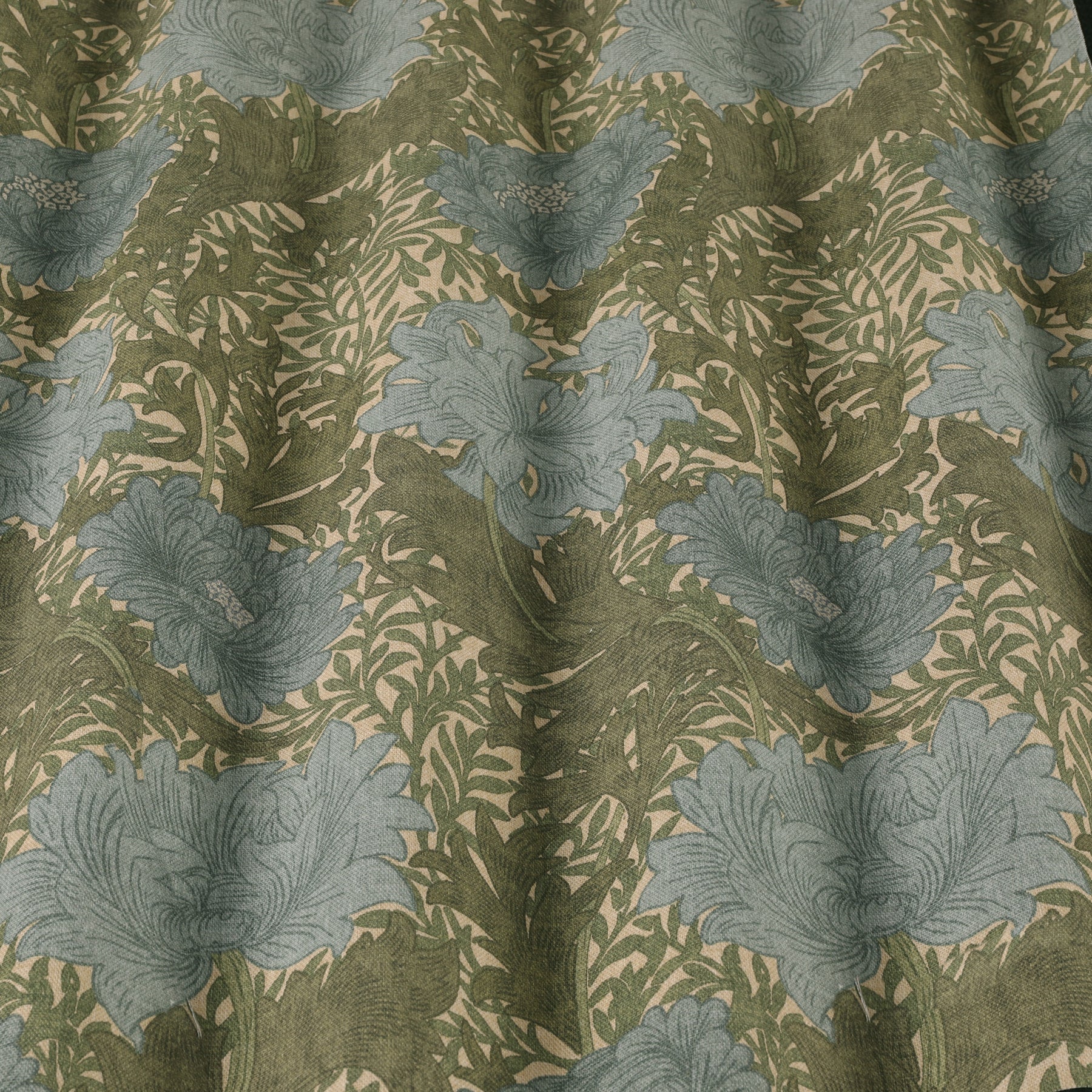 William Morris Chrysanthemum Fabric Blue