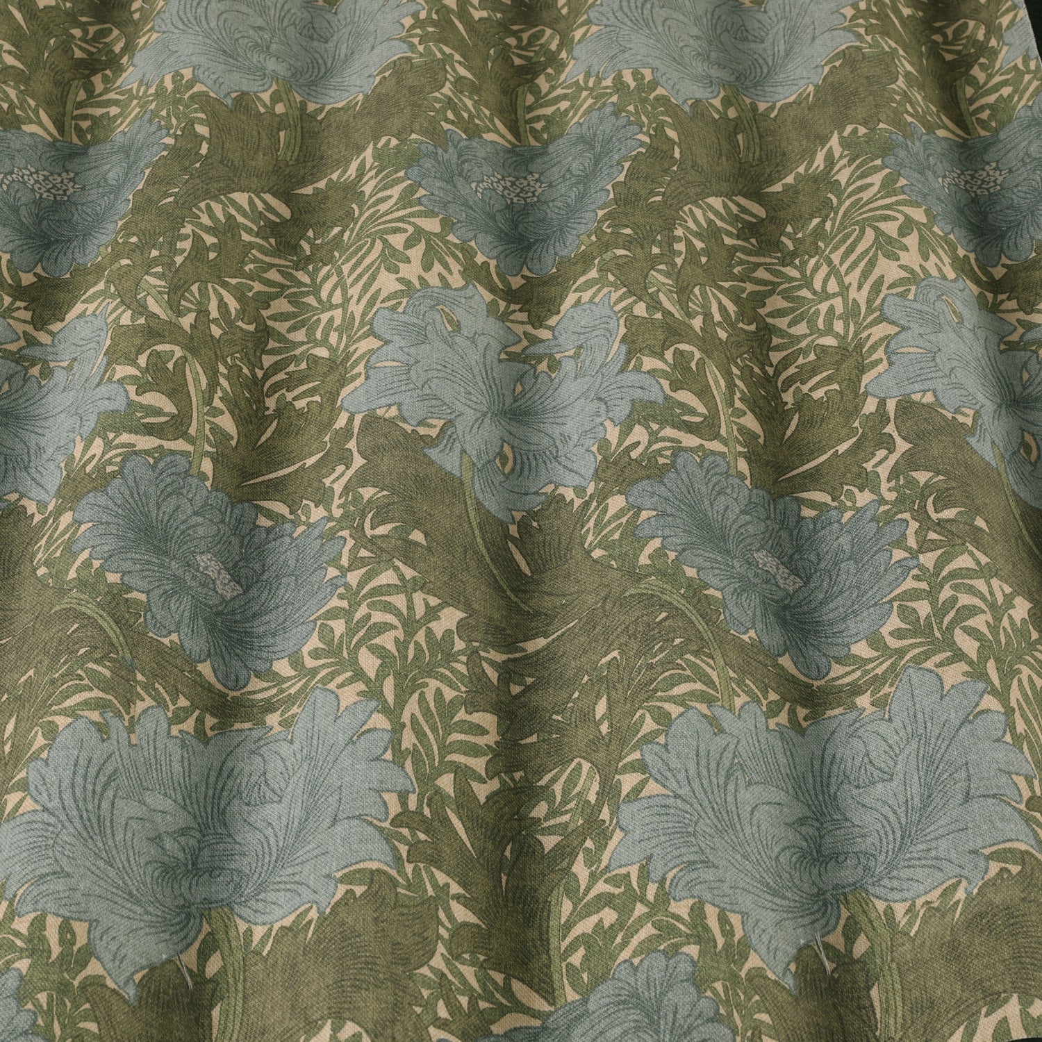 William Morris Chrysanthemum Made To Measure Curtains Blue