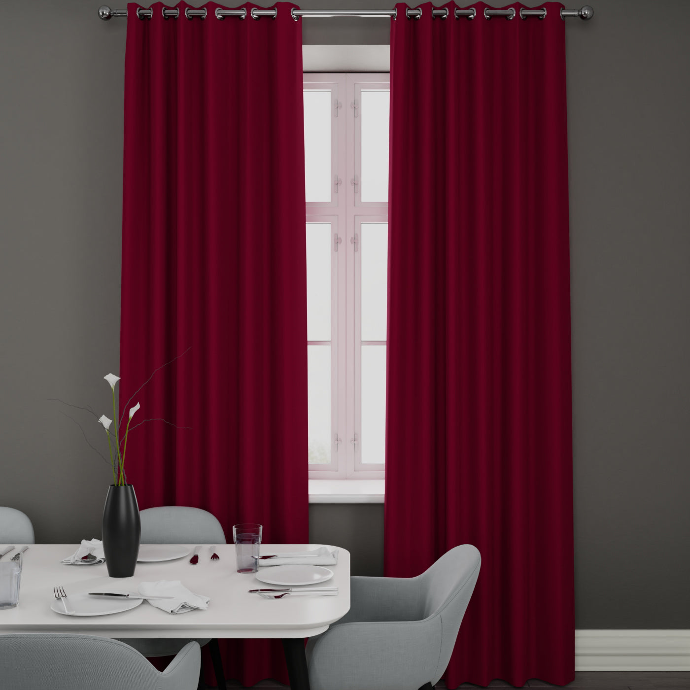Clarence Velvet Made to Measure Curtain Berry