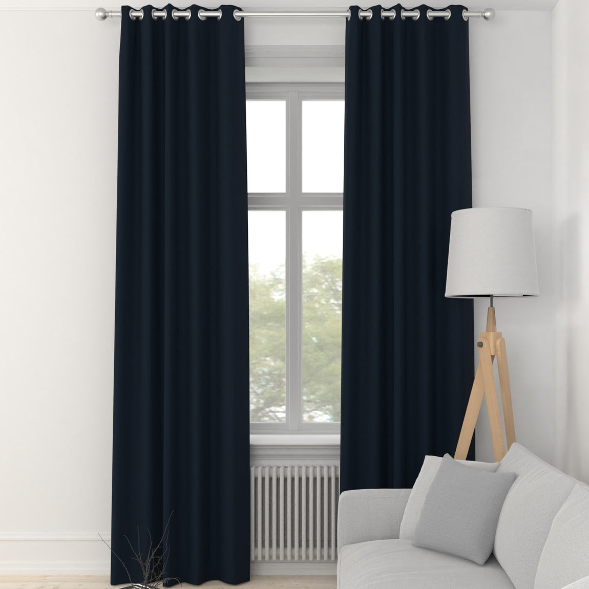 Clarence Velvet Made to Measure Curtain Ink