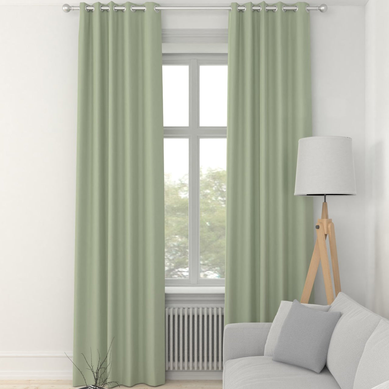 Clarence Velvet Made to Measure Curtain Sage