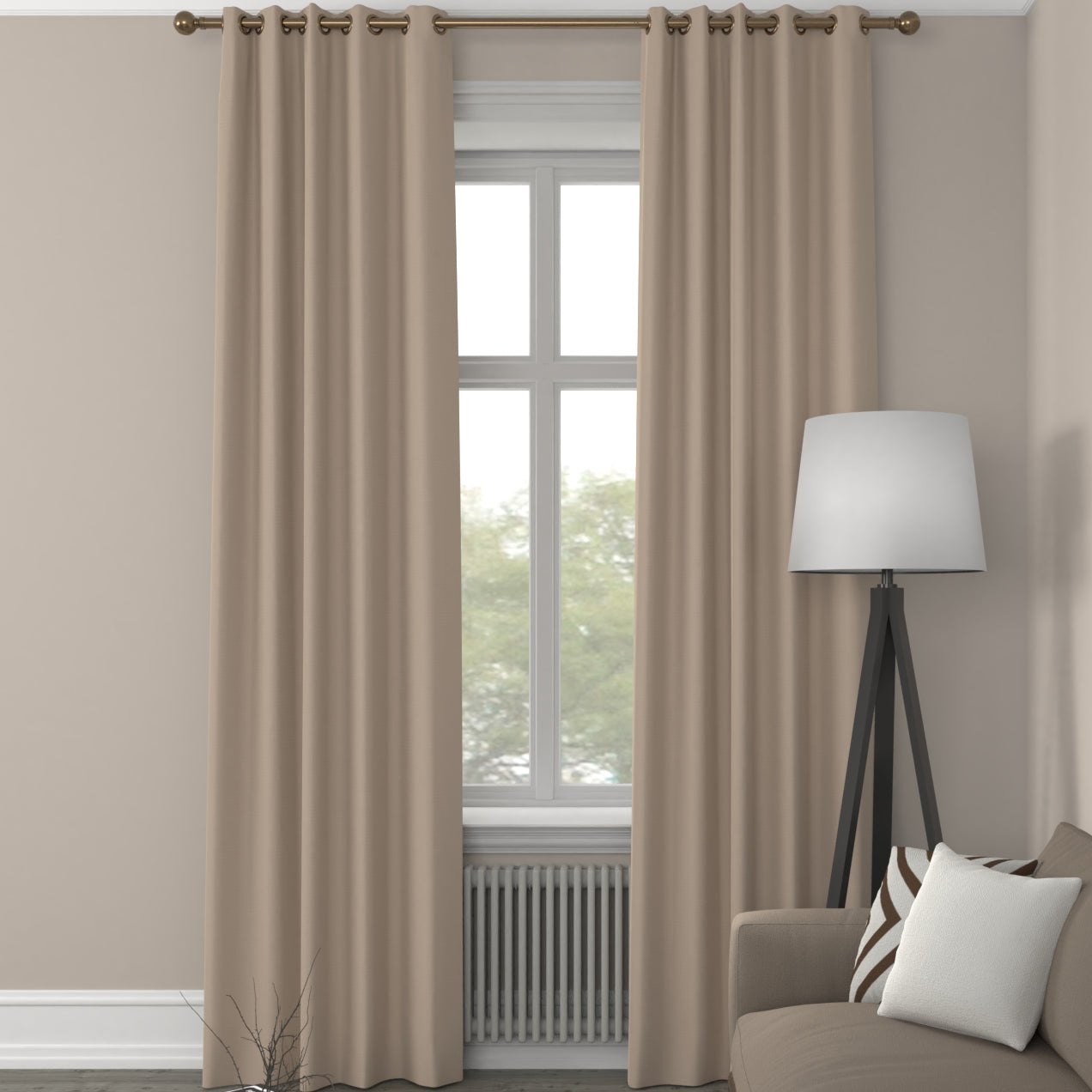 Clarence Velvet Made to Measure Curtain Taupe