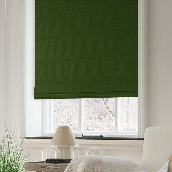 Clarence Velvet Made to Measure Roman Blind Forest