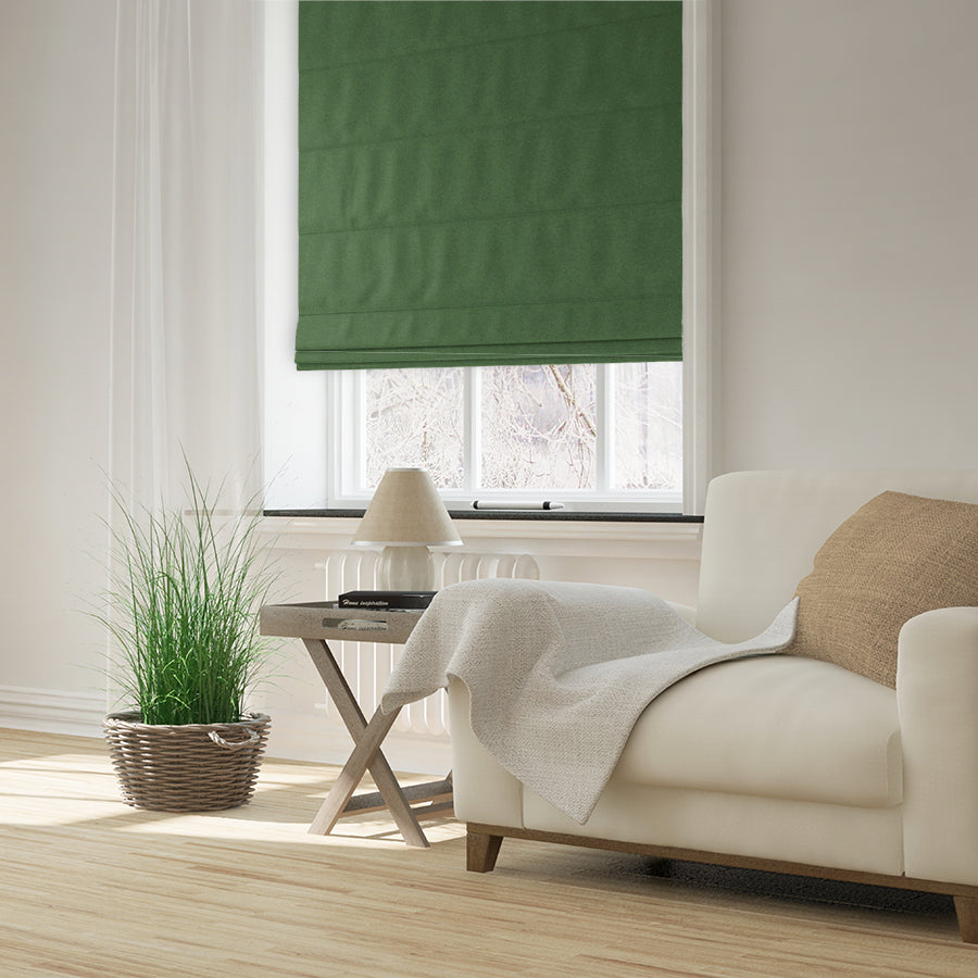 Clarence Velvet Made to Measure Roman Blind Forest