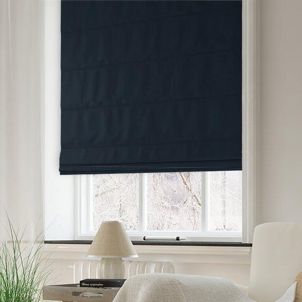 Clarence Velvet Made to Measure Roman Blind Midnight