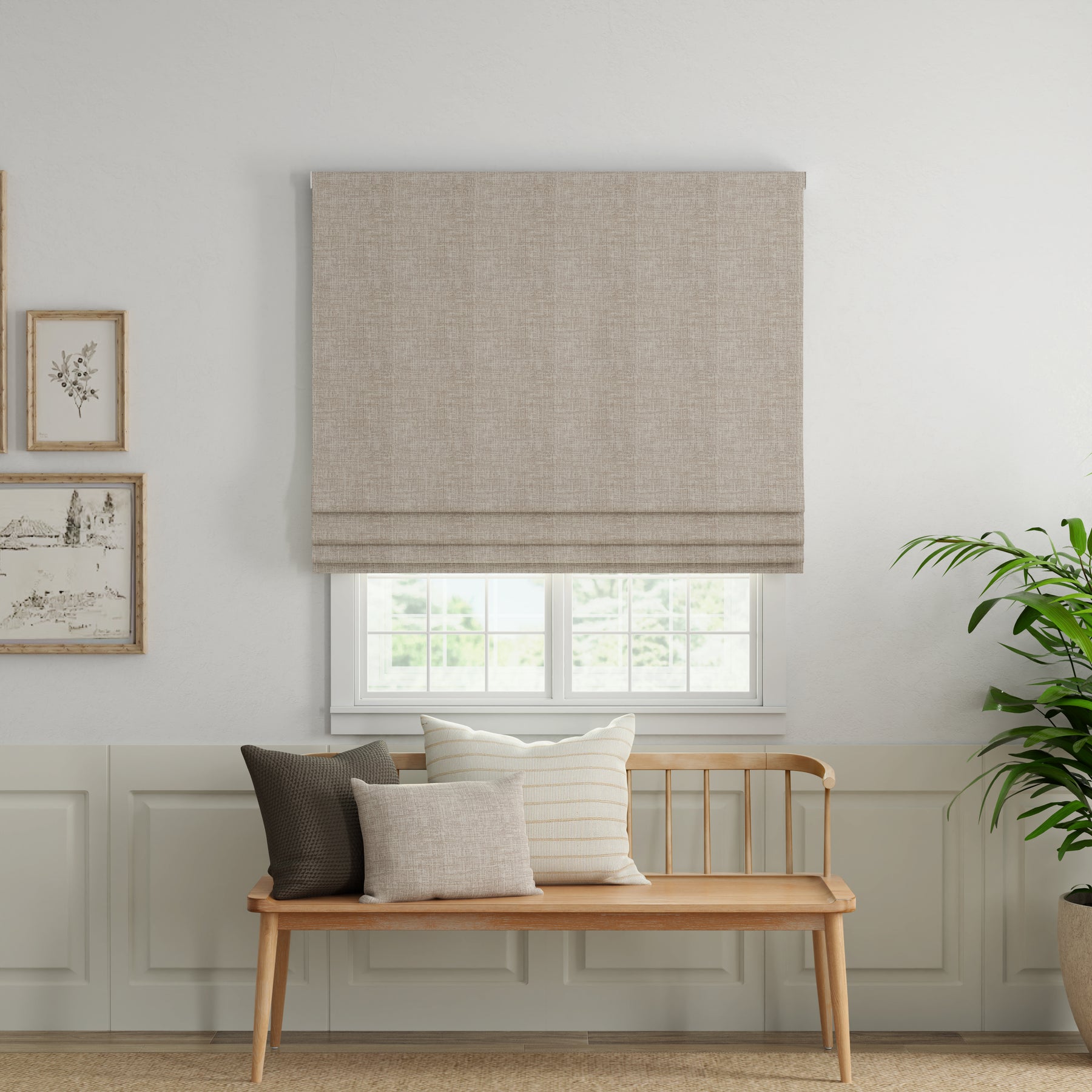 ANTE DECOR Olympus Made To Measure Roman Blind Snowy Taupe