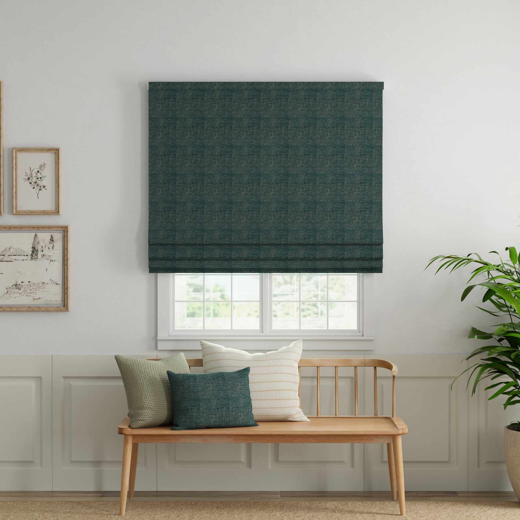 ANTE DECOR Olympus Made To Measure Roman Blind Cerulean Gold