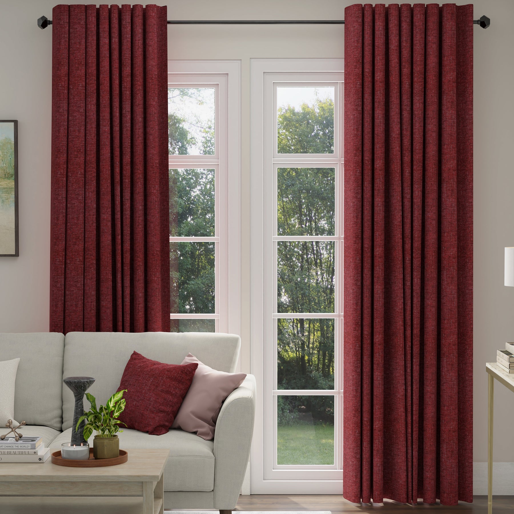 ANTE DECOR Olympus Made To Measure Curtains Mulberry Silver