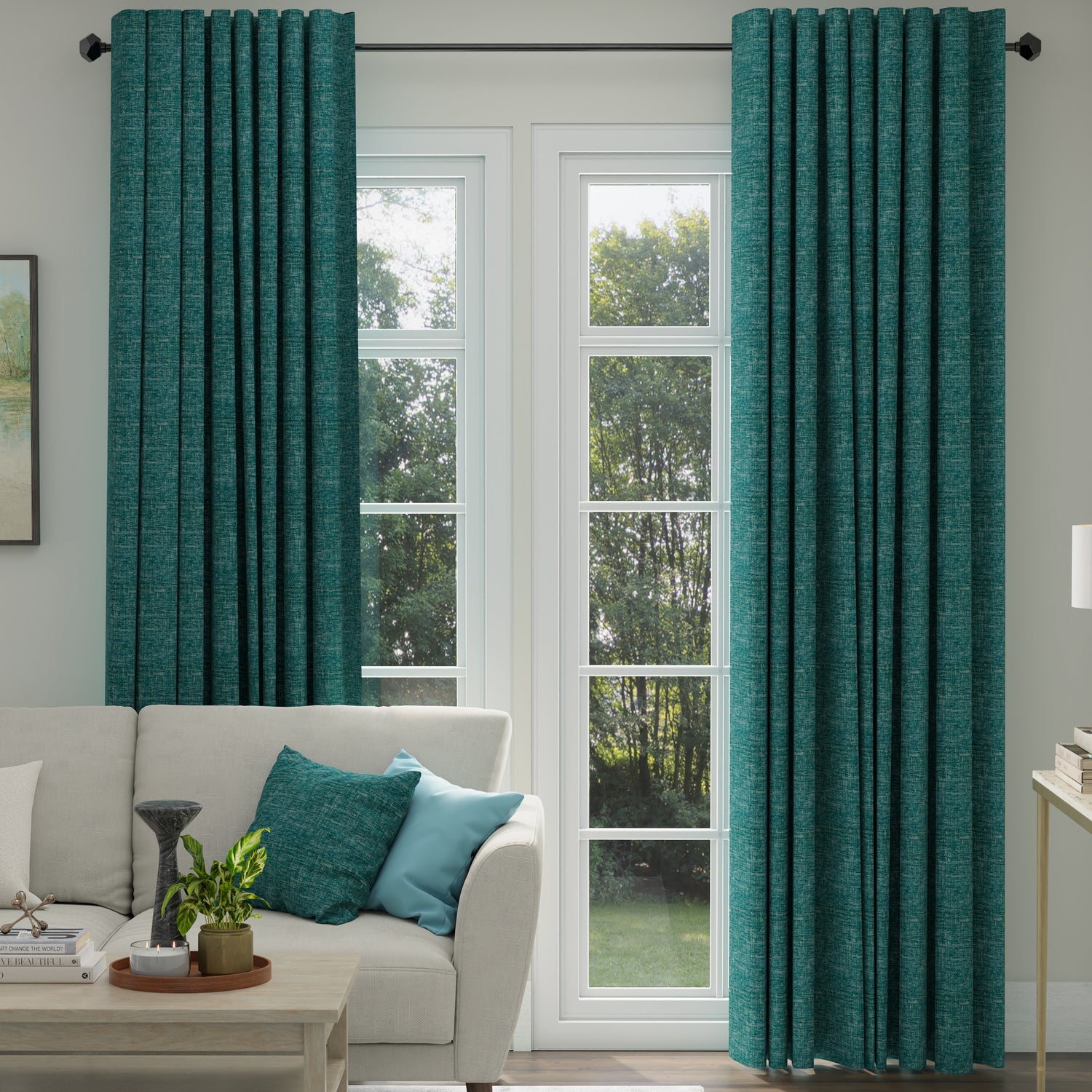 ANTE DECOR Olympus Made To Measure Roman Blind Teal Gold