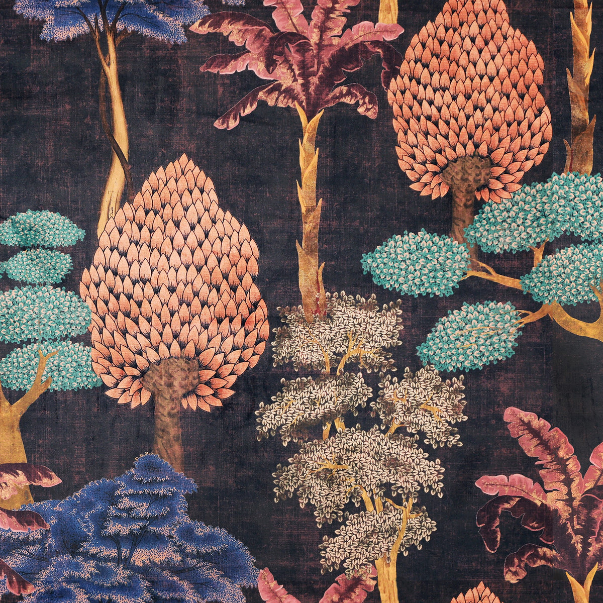 Linda Barker Cloud Tree Velvet Print Made to Measure Roman Blind Pewter
