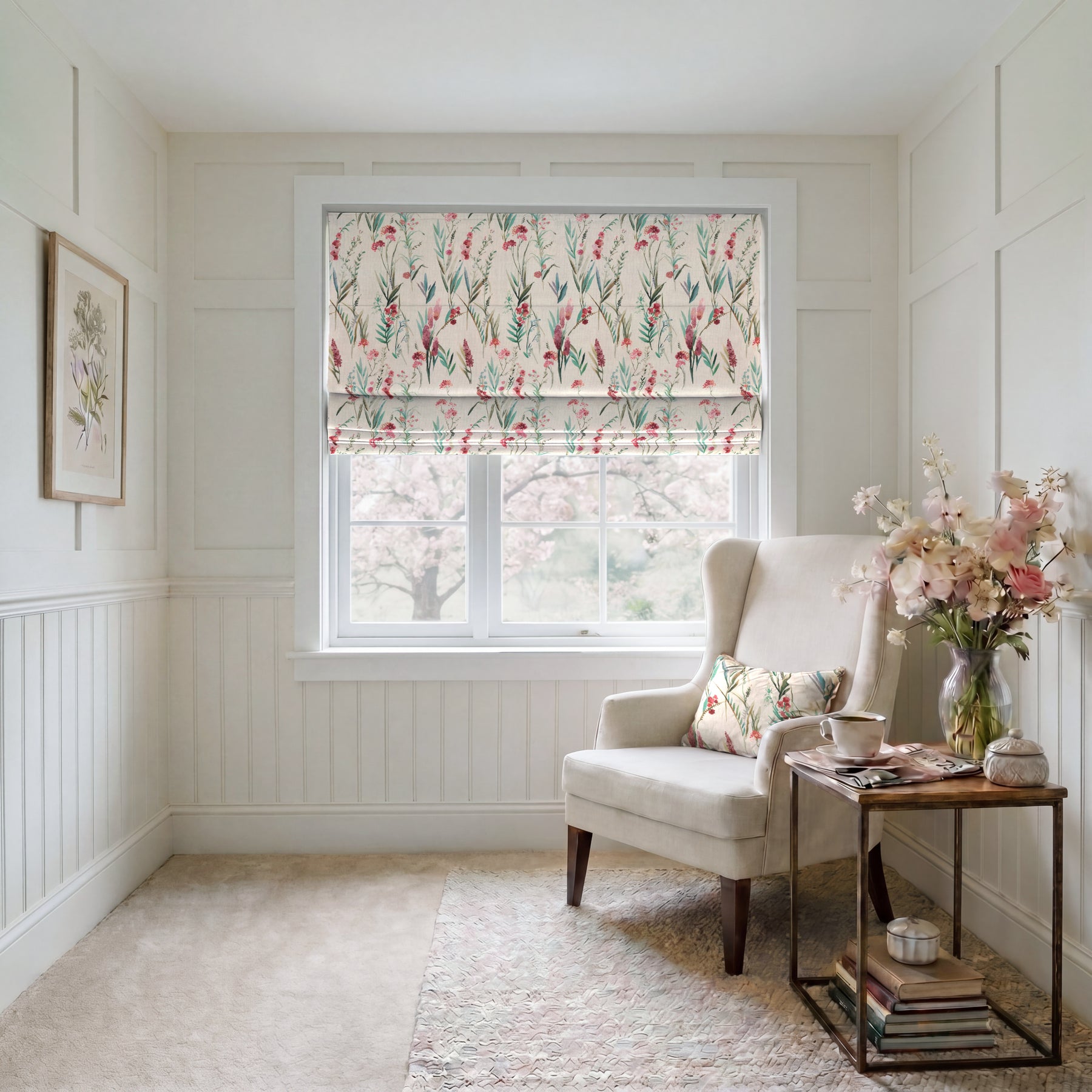 ANTE DECOR Combe Made To Measure Roman Blind Dusty Rose Linen