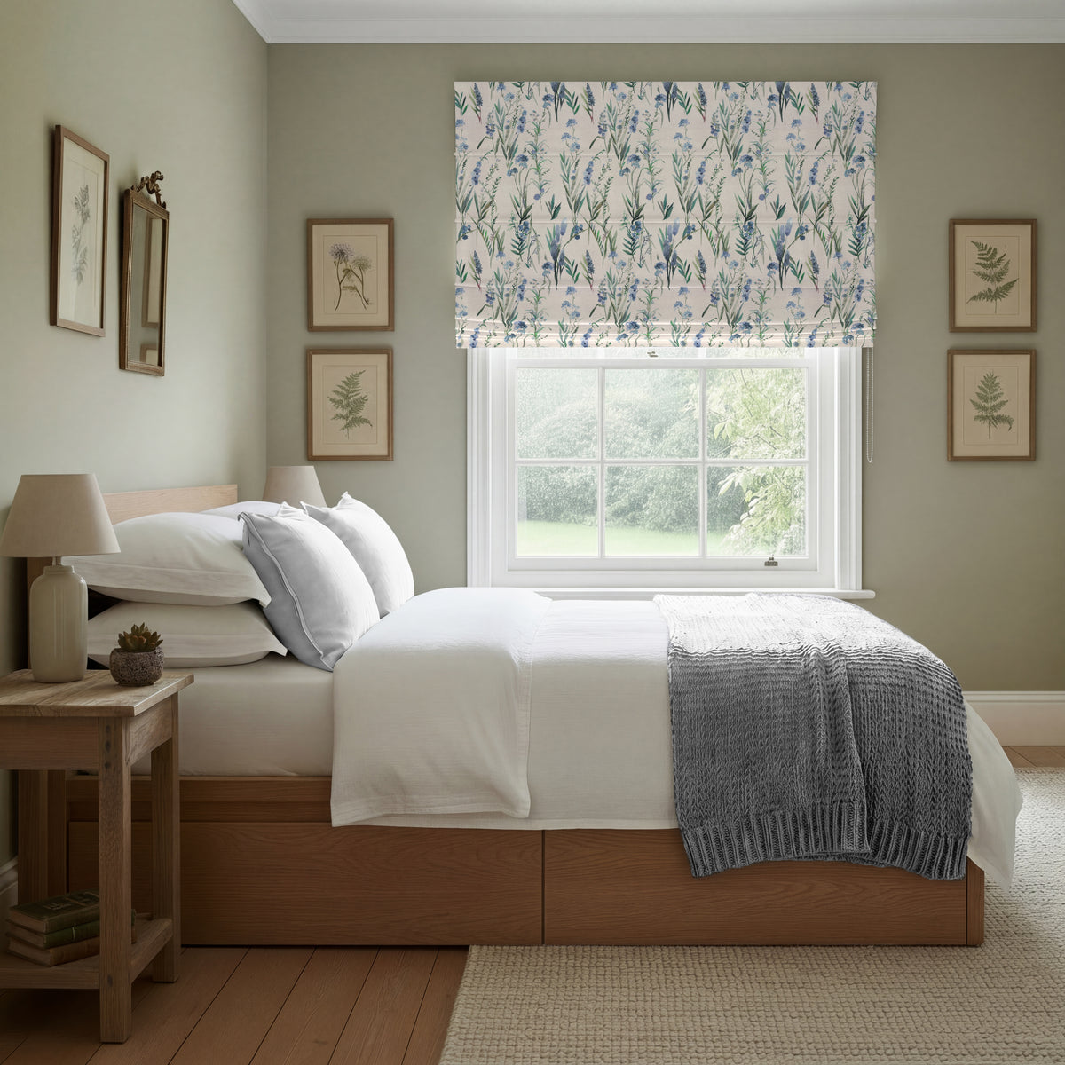 ANTE DECOR Combe Made To Measure Roman Blind Hyacinth Linen