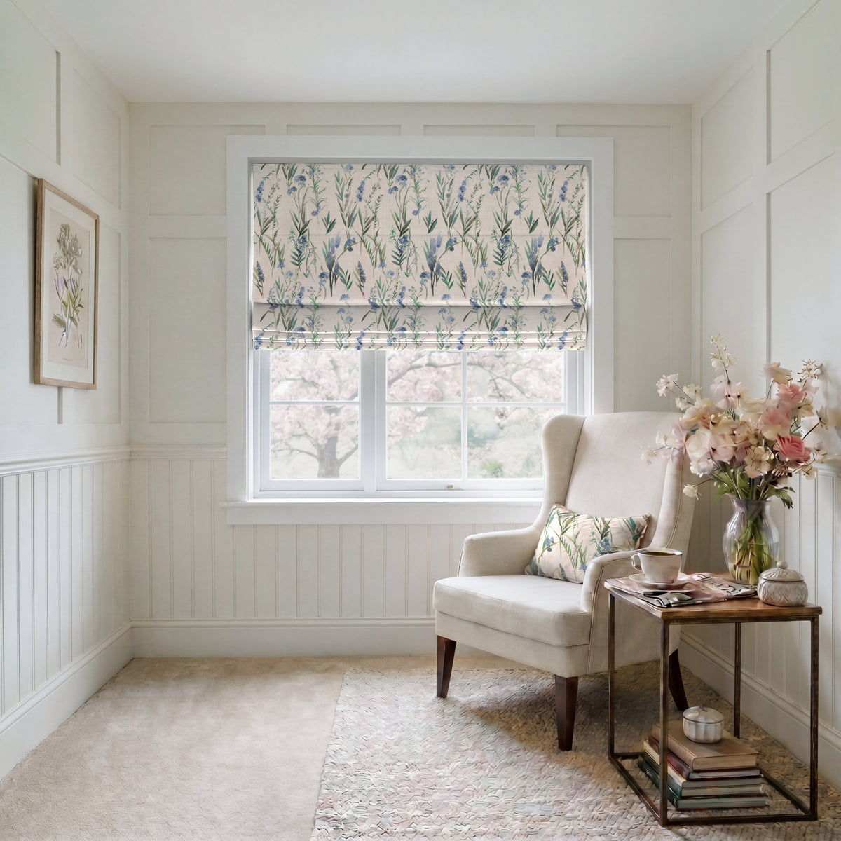 ANTE DECOR Combe Made To Measure Roman Blind Hyacinth Linen