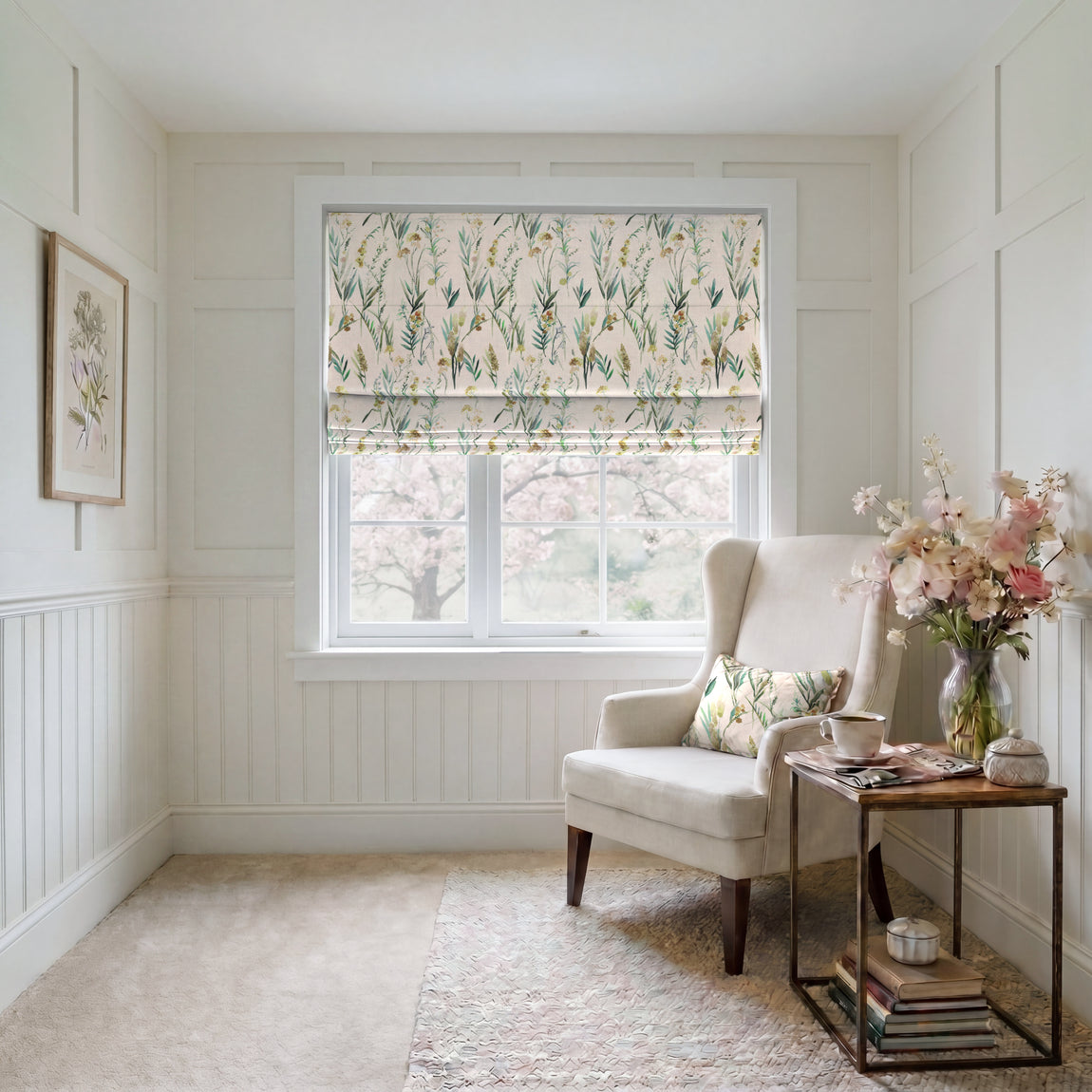 ANTE DECOR Combe Made To Measure Roman Blind Spring Linen