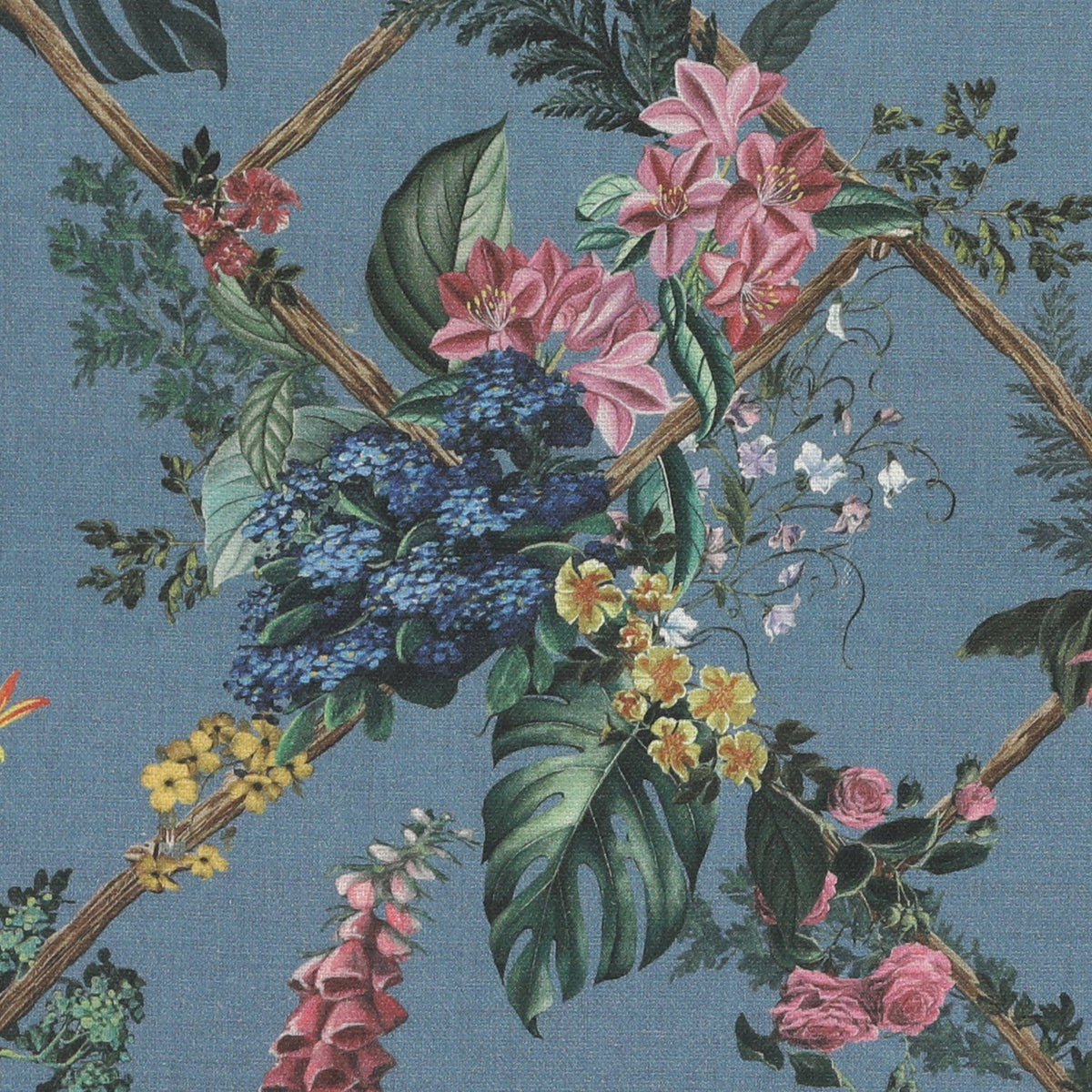 HOUSE Llewelyn-Bowen Cotswold Fantasia Printed Made To Measure Curtains Cornflower Blue