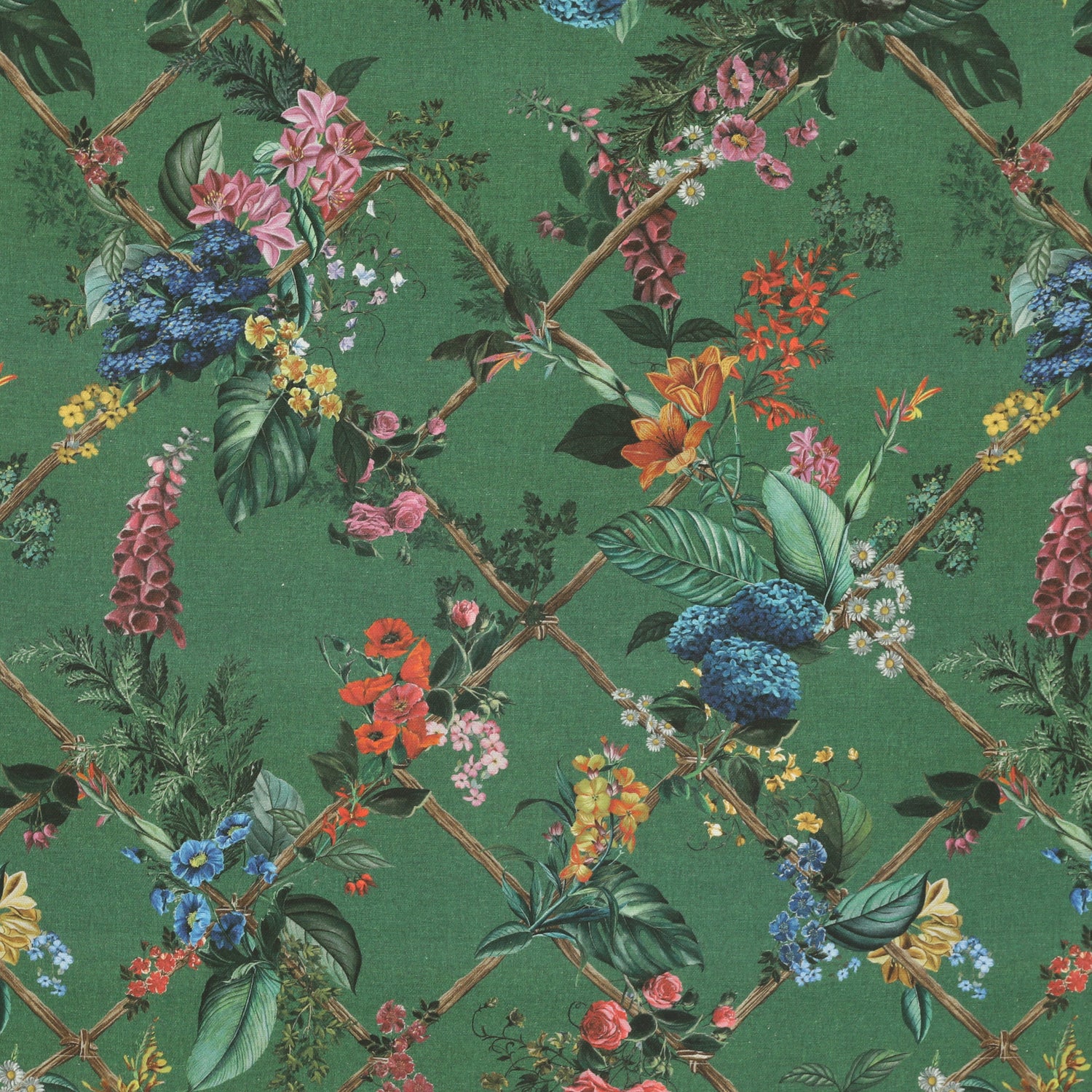 HOUSE Llewelyn-Bowen Cotswold Fantasia Printed Made To Measure Roman Blind Forest Green