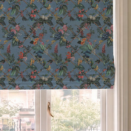 HOUSE Llewelyn-Bowen Cotswold Fantasia Printed Made To Measure Roman Blind Cornflower Blue