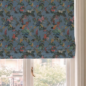 HOUSE Llewelyn-Bowen Cotswold Fantasia Printed Made To Measure Roman Blind Cornflower Blue