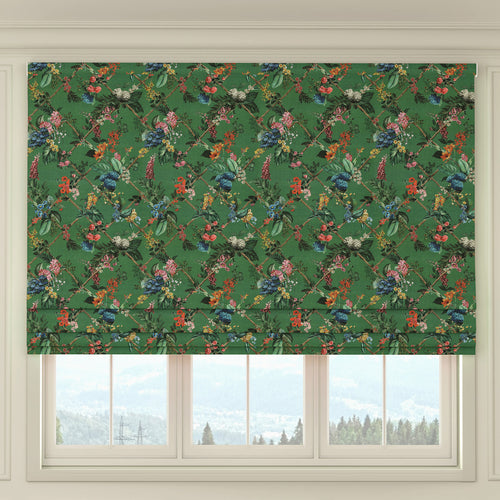 HOUSE Llewelyn-Bowen Cotswold Fantasia Printed Made To Measure Roman Blind Forest Green