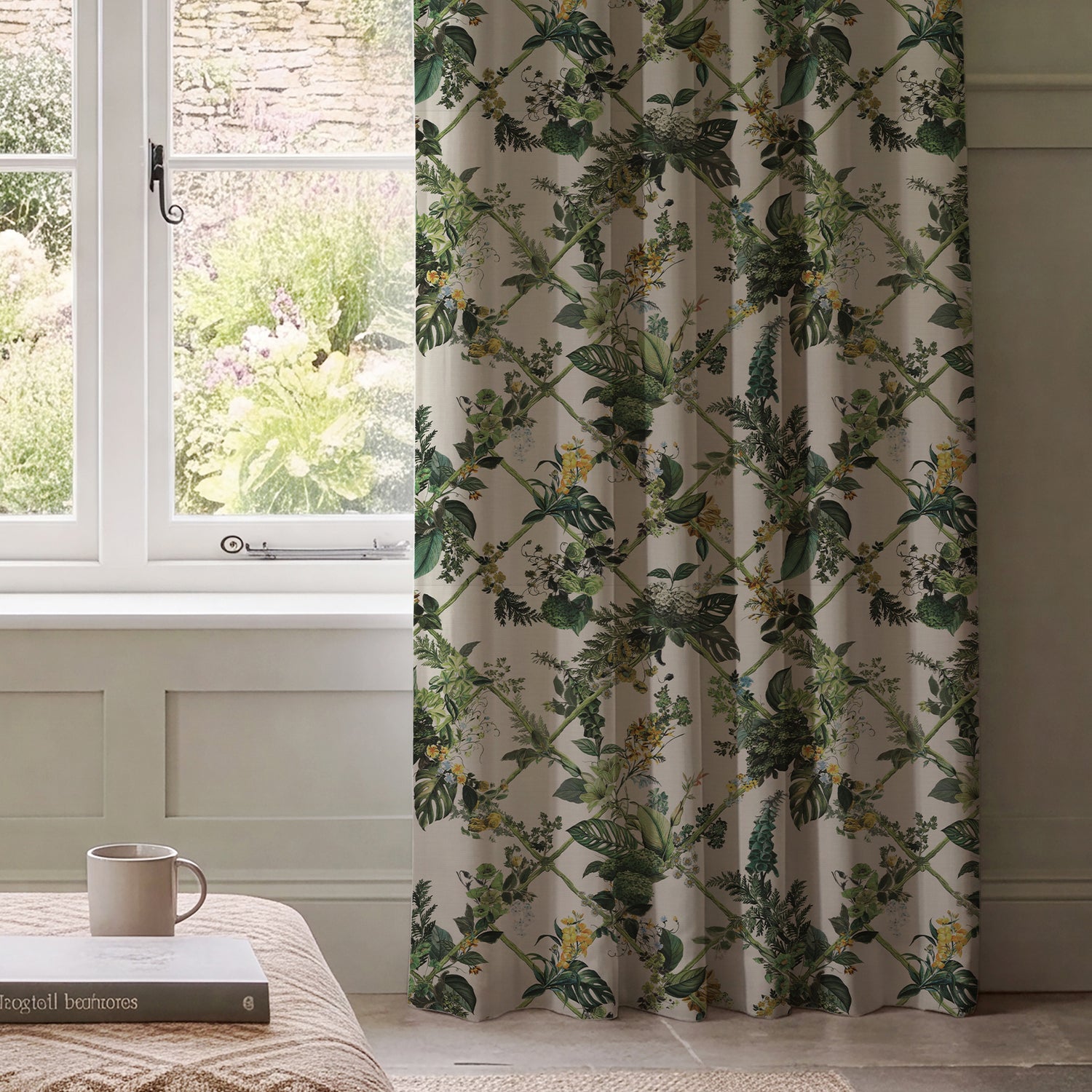 HOUSE Llewelyn-Bowen Cotswold Fantasia Printed Made To Measure Curtains Green