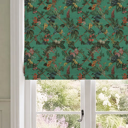 HOUSE Llewelyn-Bowen Cotswold Fantasia Printed Made To Measure Roman Blind Teal