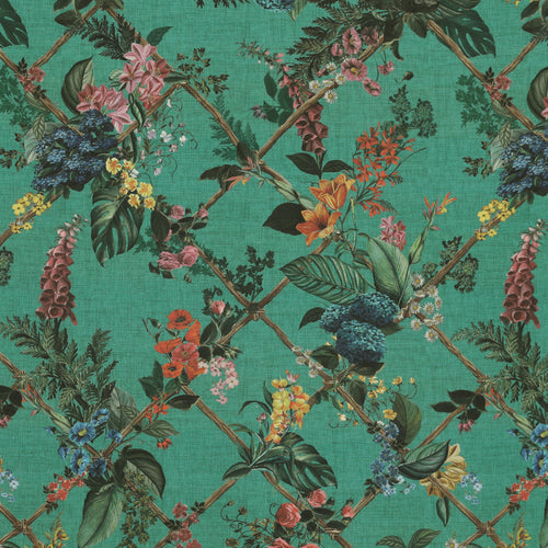 HOUSE Llewelyn-Bowen Cotswold Fantasia Printed Fabric Teal