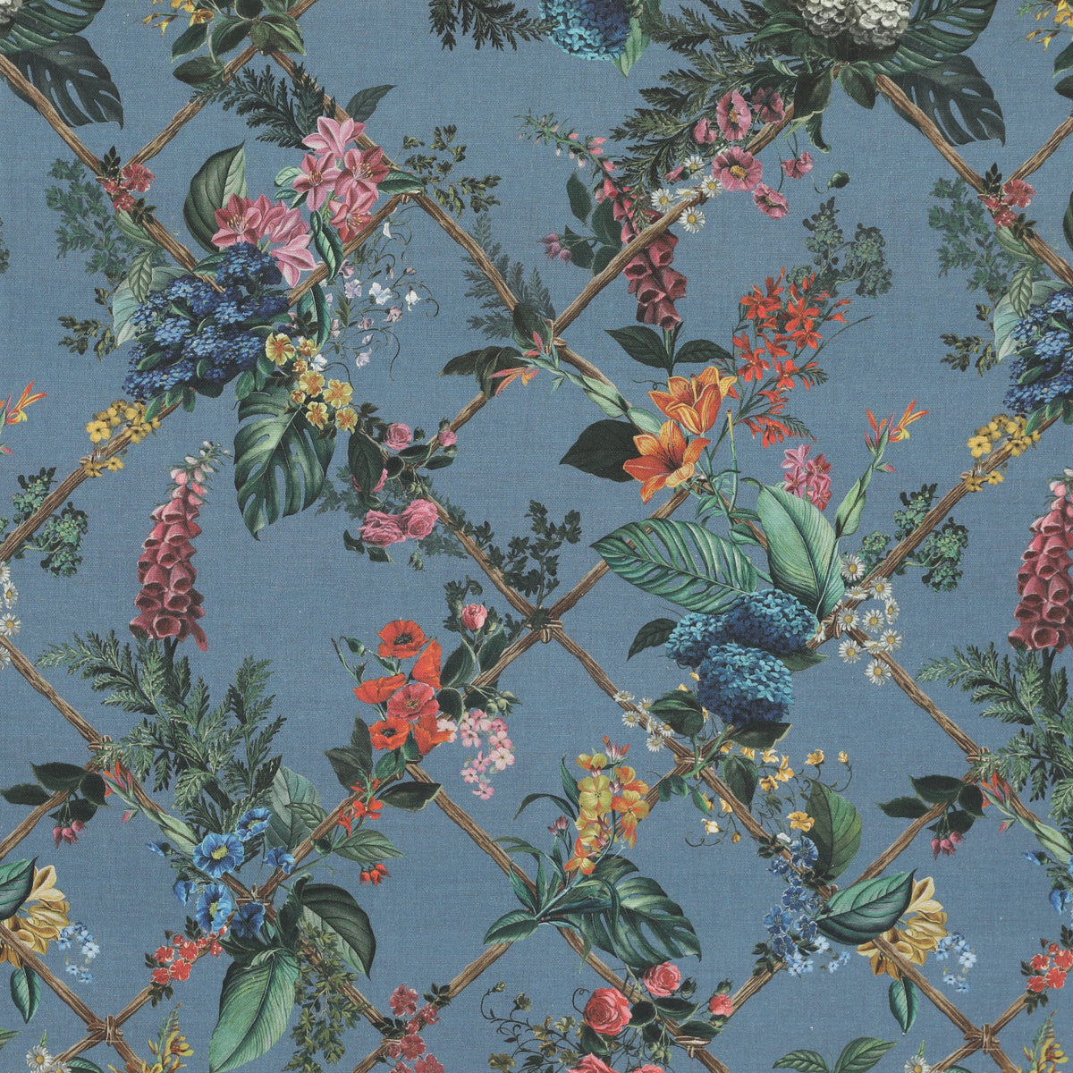 HOUSE Llewelyn-Bowen Cotswold Fantasia Printed Made To Measure Curtains Cornflower Blue