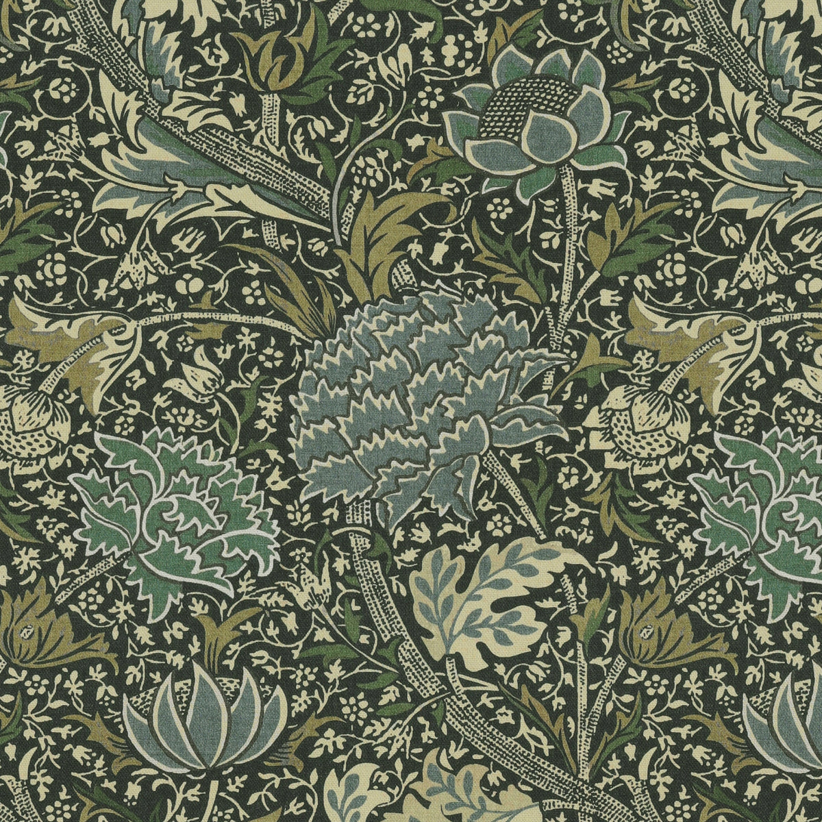 William Morris Cray Made To Measure Curtains Navy Blue