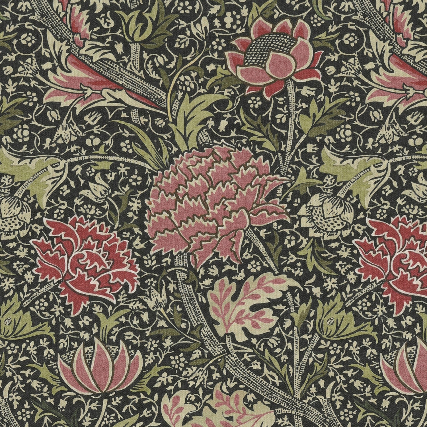 William Morris Cray Made To Measure Roman Blind Raspberry