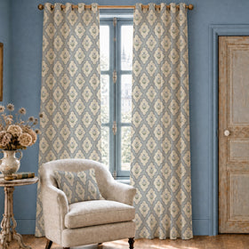 Escape To The Chateau The Lace Flower Made To Measure Curtains Bleue