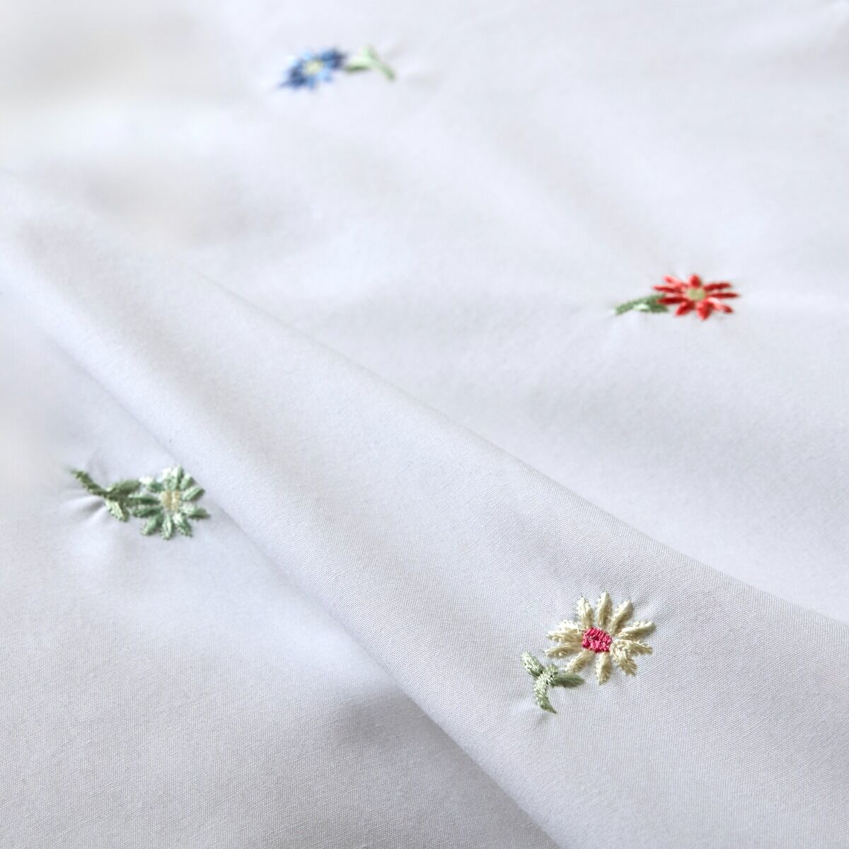 Bluebellgray Daisy Embroidery Duvet Cover Bedding Set Multi