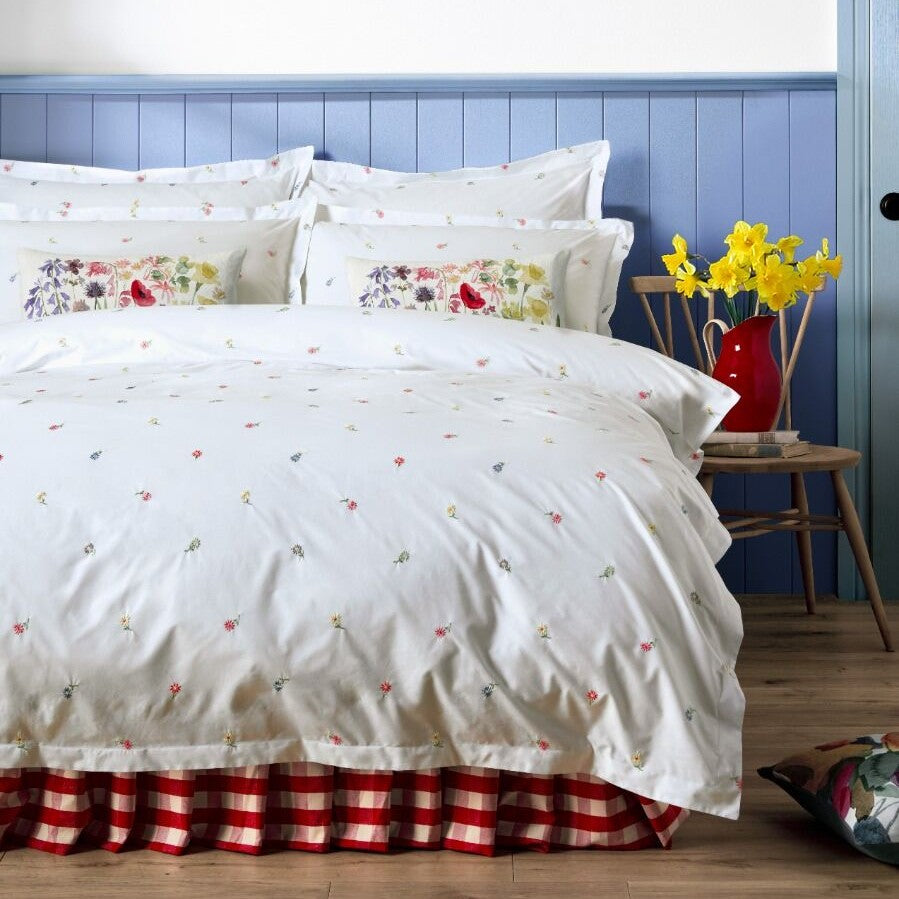 Bluebellgray Daisy Embroidery Duvet Cover Bedding Set Multi