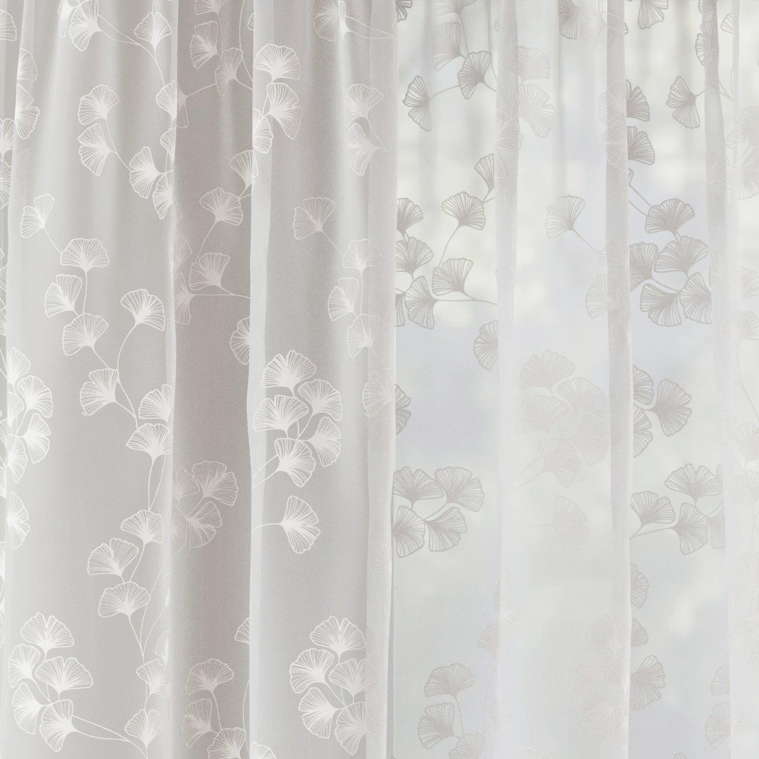 Delila Slot Top Ready Made Single Voile Curtain White