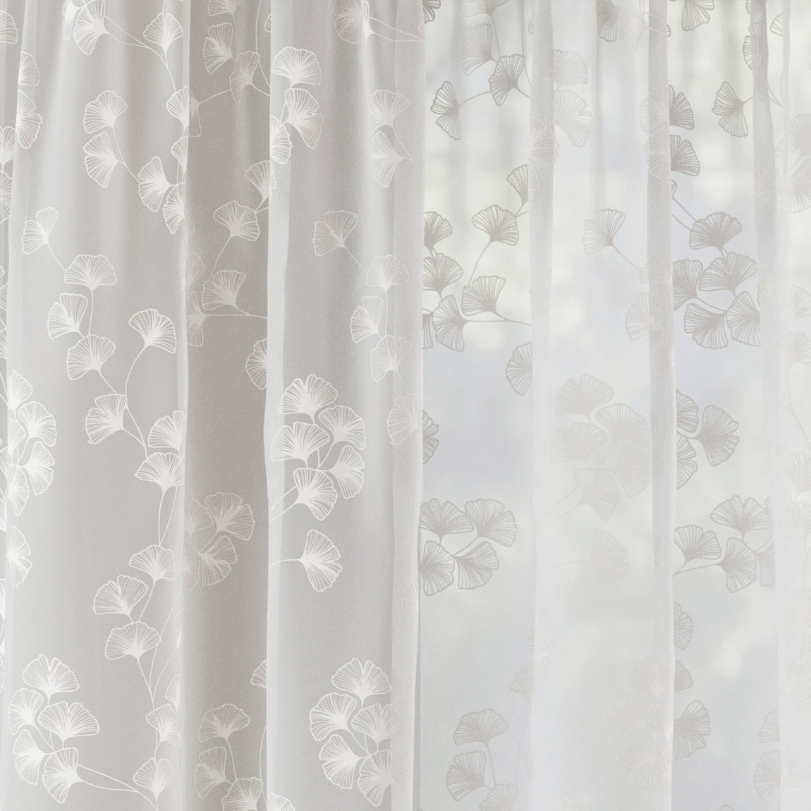 Delila Slot Top Ready Made Single Voile Curtain White