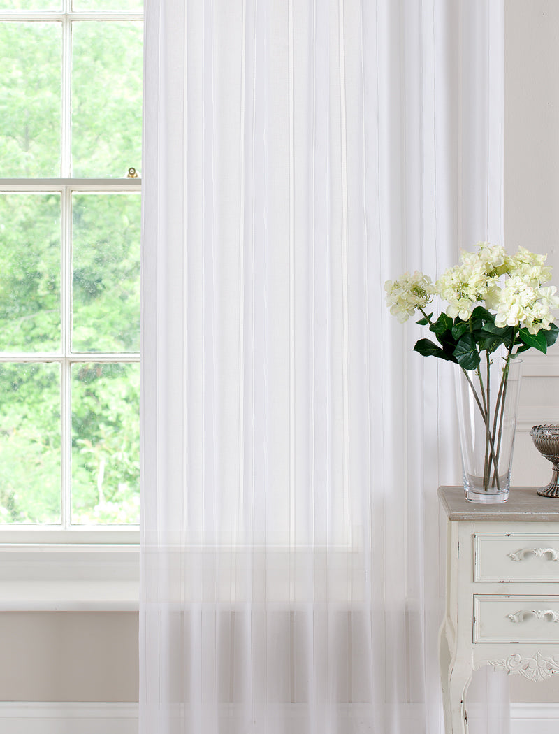 Denby Ready Made Single Voile Curtain White