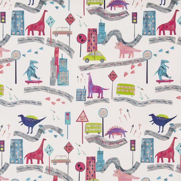 Prestigious Textiles Dino City Fabric Rainbow
