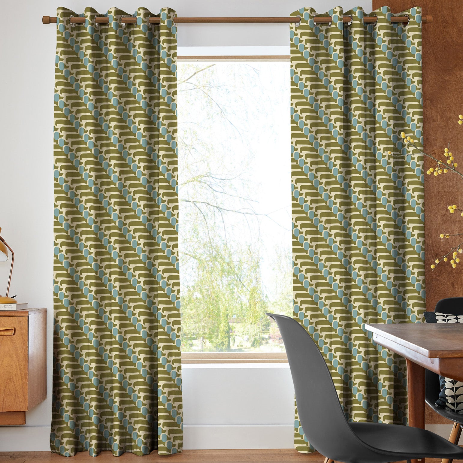 Orla Kiely Dog Show Made To Measure Curtains Seagrass