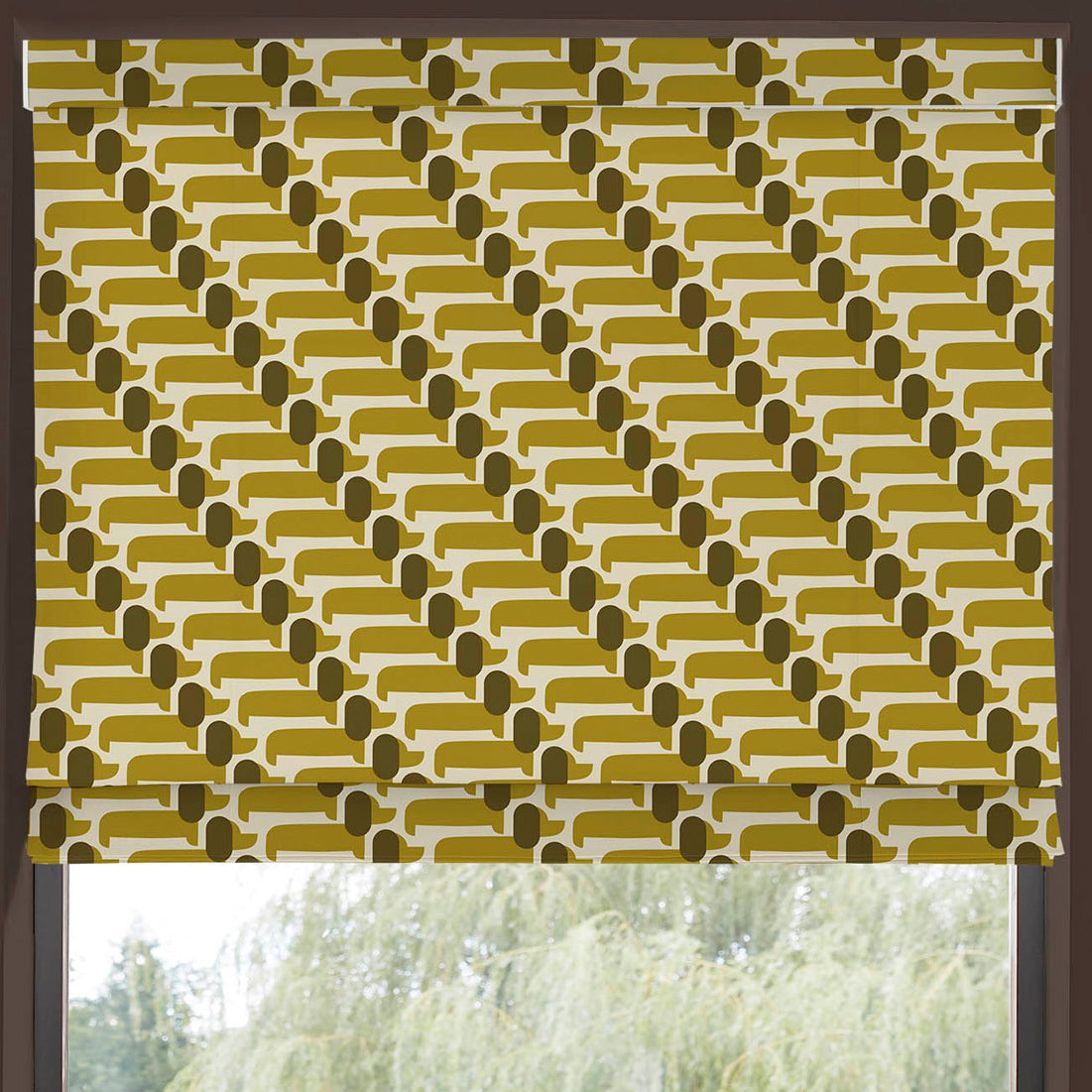 Orla Kiely Dog Show Made to Measure Roman Blind Yellow